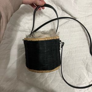 Detachable faux fur Zara basket bag